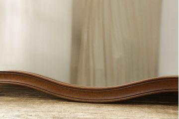 中古　美品　DREXEL HERITAGE(ドレクセルヘリテイジ)　Touraine(ツーレイン)　マホガニー材　凝ったつくりのウォールミラー(壁掛け鏡)(R-055961)