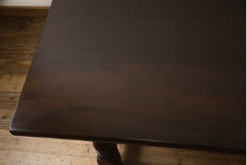 中古　松本民芸家具　特注サイズ　洗練されたモダンな佇まいが魅力のLT型卓(ダイニングテーブル、4人掛け、6人掛け)(R-055965)