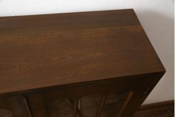 和製アンティーク　シックな色合いと品のある佇まいが魅力的な本箱(ブックケース、本棚、戸棚、収納棚)(R-055966)