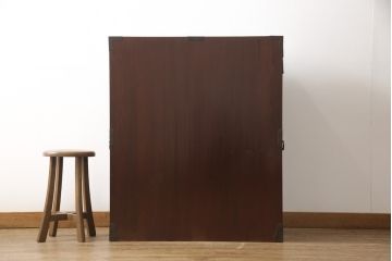 上手物!　和製アンティーク　美品　総桐　黒漆と金具の細工にこだわりを感じる庄内箪笥(引き出し、和タンス、収納箪笥、桐たんす)(R-055970)