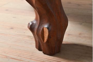 和製ビンテージ　カリン材(花梨材)　迫力ある佇まいが魅力的な座卓(ローテーブル、センターテーブル、ヴィンテージ)(R-055972)