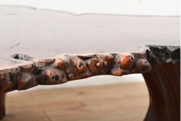 和製ビンテージ　カリン材(花梨材)　迫力ある佇まいが魅力的な座卓(ローテーブル、センターテーブル、ヴィンテージ)(R-055972)