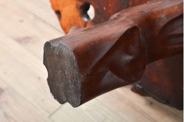 和製ビンテージ　カリン材(花梨材)　迫力ある佇まいが魅力的な座卓(ローテーブル、センターテーブル、ヴィンテージ)(R-055972)