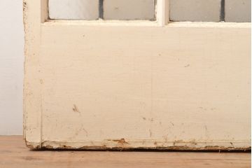 イギリスアンティーク建具　かわいいダイヤのステンドグラス入り!おしゃれなアーチ型のドア3枚セット(扉)(R-055975)
