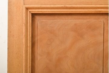 アンティーク建具　ストリップド仕上げ　総欅(ケヤキ)無垢材製!上質なガラス窓付き両開きドア1対(扉、玄関ドア)(R-055977)