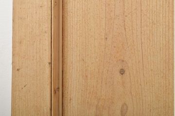 アンティーク建具　イギリス製　ナチュラルなパイン材製!かわいいステンドグラスドア(扉、玄関ドア)(R-055978)