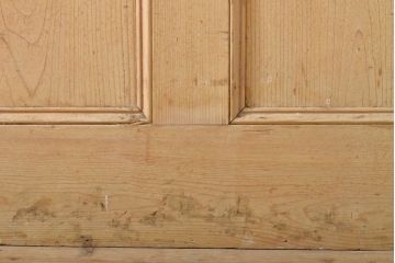 アンティーク建具　イギリス製　ナチュラルなパイン材製!かわいいステンドグラスドア(扉、玄関ドア)(R-055978)