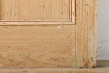 アンティーク建具　イギリス製　ナチュラルなパイン材製!かわいいステンドグラスドア(扉、玄関ドア)(R-055978)