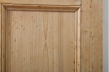 アンティーク建具　イギリス製　ナチュラルなパイン材製!かわいいステンドグラスドア(扉、玄関ドア)(R-055978)