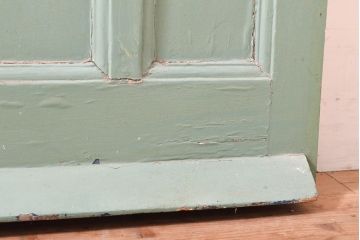 アンティーク建具　イギリス製　レトロなペイントがおしゃれなステンドグラスドア1枚(扉、玄関ドア)(R-055979)