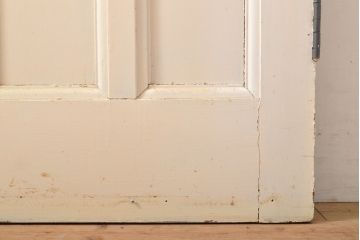 アンティーク建具　イギリス製　レトロなペイントがおしゃれなステンドグラスドア1枚(扉、玄関ドア)(R-055979)