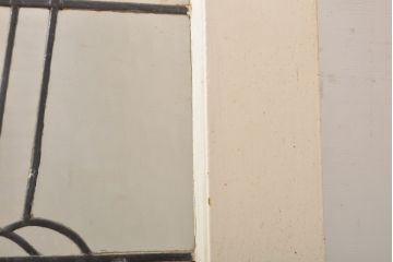 イギリスアンティーク　シャビーな風合いがお洒落なステンドグラスドア1枚(扉、ガラス戸、建具)(R-055980)