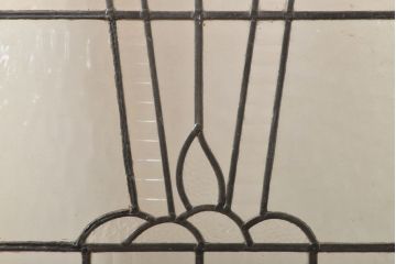 イギリスアンティーク　シャビーな風合いがお洒落なステンドグラスドア1枚(扉、ガラス戸、建具)(R-055980)