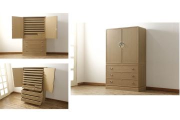 中古　美品　品のある佇まいが魅力的な国産高級総桐箪笥(胴厚)(着物箪笥、衣装箪笥、桐たんす)(R-056011)