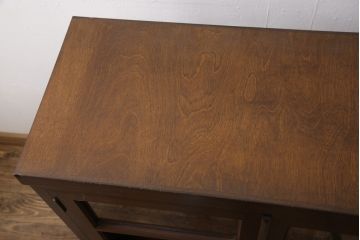 中古　松本民芸家具　脚か台輪を取り付けてリメイク!小ぶりなサイドボード(キャビネット、本箱、戸棚、収納棚)(R-056013)