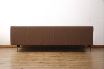 新品未使用　IDC大塚家具取り扱い　インターリバックス　GLOBAL(グローバル)　本革の落ち着いた風合いが高級感を醸しだすラウンジソファセット(カウチソファ、2人掛けソファ、3人掛けソファ、6人掛けソファ、レザー)(定価約130万円)(R-056014)