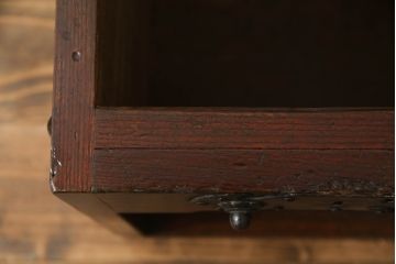 和製アンティーク　明治期　総ケヤキづくりの銭箱(銭函)(R-056015)