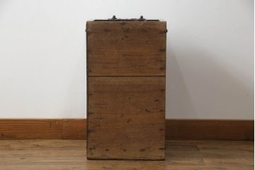 和製アンティーク　明治期　総ケヤキづくりの銭箱(銭函)(R-056015)
