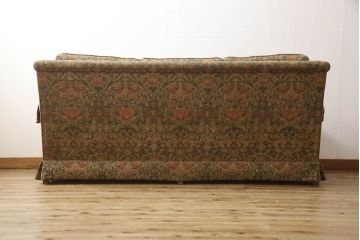 中古　美品　DREXEL HERITAGE(ドレクセルヘリテイジ)　落ち着いた色合いとボタニカル柄がクラシカルな雰囲気を高める3人掛けソファ(定価約100万円)(三人掛けソファ、3P)(R-056018)