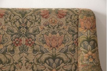 中古　美品　DREXEL HERITAGE(ドレクセルヘリテイジ)　落ち着いた色合いとボタニカル柄がクラシカルな雰囲気を高める3人掛けソファ(定価約100万円)(三人掛けソファ、3P)(R-056018)