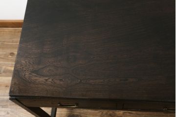 和製アンティーク　昭和初期　栓材　味のあるレトロな佇まいがお洒落な平机(サイドテーブル、コンソールテーブル、作業台、ワークデスク、在宅用、在宅ワーク用、花台、飾り台)(R-056020)