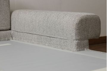 中古　展示美品　2019年8月購入　エスティック　フォルマックス(formax)　パンナ(PANNA)　フェザー　ナチュラルな空間づくりにおすすめの2P片肘ソファ(右)+片肘ロングシートソファ(左)セット(二人掛けソファ、カウチソファ、ロングソファ)(定価約86万8千円)(R-056023)