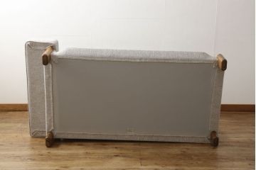 中古　展示美品　2019年8月購入　エスティック　フォルマックス(formax)　パンナ(PANNA)　フェザー　ナチュラルな空間づくりにおすすめの2P片肘ソファ(右)+片肘ロングシートソファ(左)セット(二人掛けソファ、カウチソファ、ロングソファ)(定価約86万8千円)(R-056023)