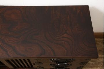 中古　美品　岩谷堂箪笥　迫力ある金具が存在感を放つテレビ台(収納棚、箪笥、和タンス、整理たんす、ローボード)(R-056029)