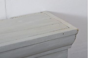 フランスアンティーク　パイン材　2色のペイントカラー使いがお洒落なウォールラック(壁掛け、棚、皿立て、オープンラック、飾り棚)(R-056030)