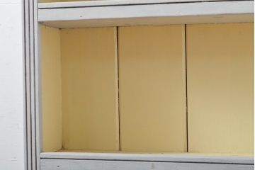 フランスアンティーク　パイン材　2色のペイントカラー使いがお洒落なウォールラック(壁掛け、棚、皿立て、オープンラック、飾り棚)(R-056030)