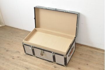 和製ビンテージ　インダストリアルなお部屋づくりにオススメの船トランク(ディスプレイ、収納、ヴィンテージ)(R-056041)