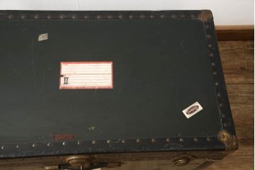 和製ビンテージ　クラシカルな雰囲気漂う船トランク(ディスプレイ、収納、ヴィンテージ)(R-056042)