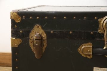 和製ビンテージ　クラシカルな雰囲気漂う船トランク(ディスプレイ、収納、ヴィンテージ)(R-056042)