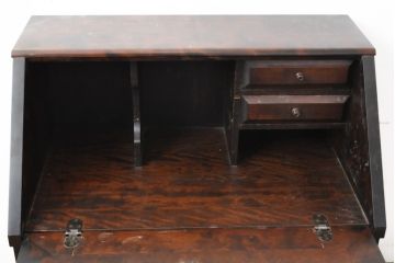 中古　北海道民芸家具　コンパクトで使い勝手の良いライティングビューロー(チェスト、ワークデスク、在宅ワーク用デスク、机)(R-056043)