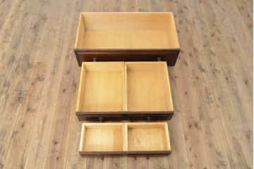 中古　北海道民芸家具　コンパクトで使い勝手の良いライティングビューロー(チェスト、ワークデスク、在宅ワーク用デスク、机)(R-056043)