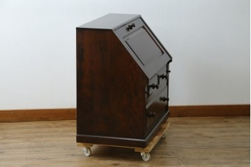 中古　北海道民芸家具　コンパクトで使い勝手の良いライティングビューロー　(R-056043)