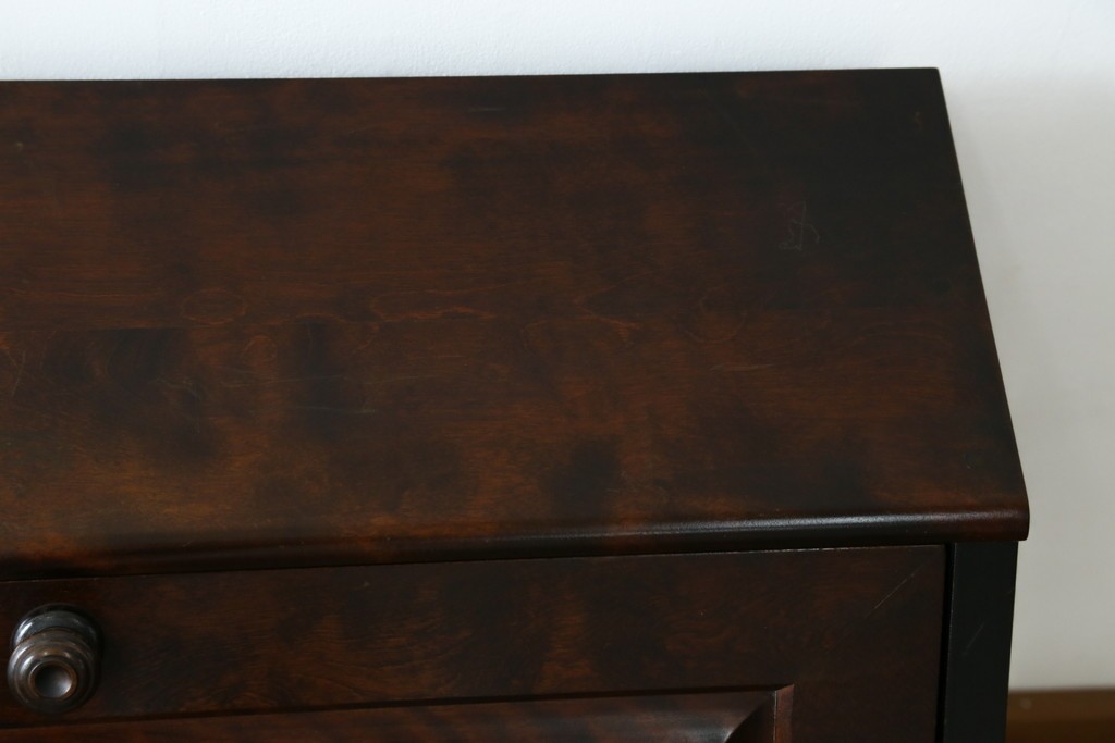 中古　北海道民芸家具　コンパクトで使い勝手の良いライティングビューロー　(R-056043)