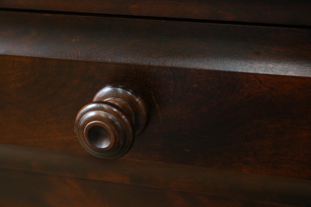 中古　北海道民芸家具　コンパクトで使い勝手の良いライティングビューロー　(R-056043)