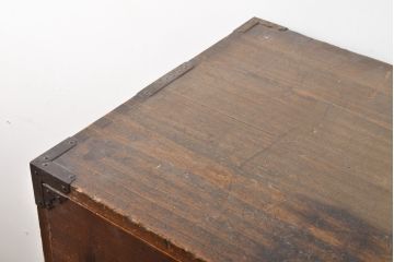  和製アンティーク　総桐材　素朴で味わい深い佇まいが魅力の二本松箪笥(重ね箪笥、収納箪笥、衣装箪笥、和タンス、桐たんす、時代箪笥、引き出し)(R-056060)