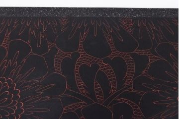 中古　高級品　総漆塗り　華やかさと存在感を感じる漆絵と螺鈿の座卓(センターテーブル、ローテーブル)(R-056063)
