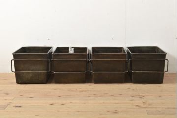 フランスアンティーク　メンズライクな雰囲気が格好良いスタッキング収納BOX(収納箱、小物収納、収納ボックス)(R-056067)