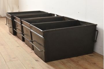 フランスアンティーク　メンズライクな雰囲気が格好良いスタッキング収納BOX(収納箱、小物収納、収納ボックス)(R-056067)