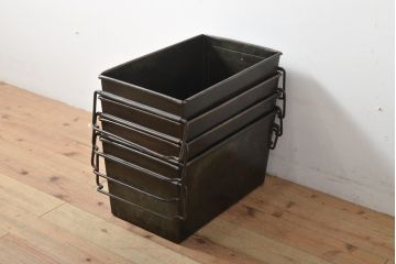 フランスアンティーク　メンズライクな雰囲気が格好良いスタッキング収納BOX(収納箱、小物収納、収納ボックス)(R-056067)