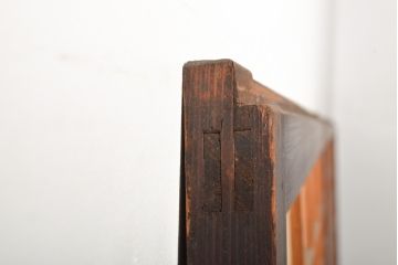 腰板欅材　裏障子付　和風の上質な味わいが漂うアンティーク格子戸4枚セット(引き戸、ガラス帯戸、建具)(R-056072)