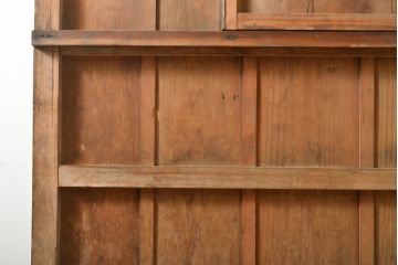 アンティーク建具　明治期　希少　窓付き!珍しい作りの銅板付き格子蔵戸(引き戸、玄関戸)(R-056075)