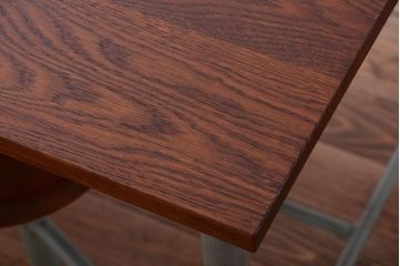 ラフジュ工房オリジナル　ユニークなデザインが魅力的な格納スツール8脚付きテーブル(8人用ダイニングテーブル、作業台、ワークスペース)(R-056077)