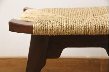 中古　美品　松本民芸家具　514型　アジアンテイストの空間づくりにおすすめのラッシスツール(定価約8万8千円)(椅子、チェア)(R-056092)