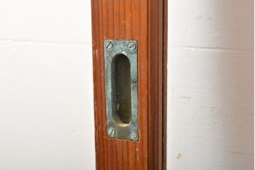 昭和中期頃に作られたレトロなアンティークガラス戸1枚(引き戸、木製建具)(R-056094)
