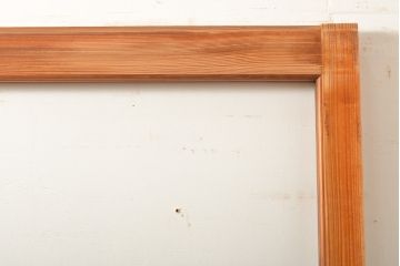 昭和中期頃に作られたレトロなアンティークガラス戸1枚(引き戸、木製建具)(R-056096)