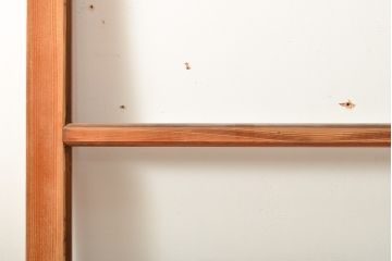 昭和中期頃に作られたレトロなアンティークガラス戸1枚(引き戸、木製建具)(R-056096)